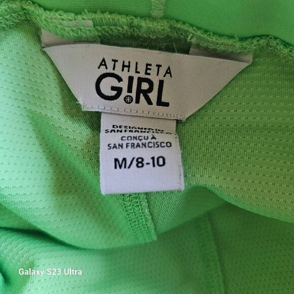 Athleta Girl green pleated Active skirt with built-in shorts girls Sz M 8-10 - Picture 6 of 6